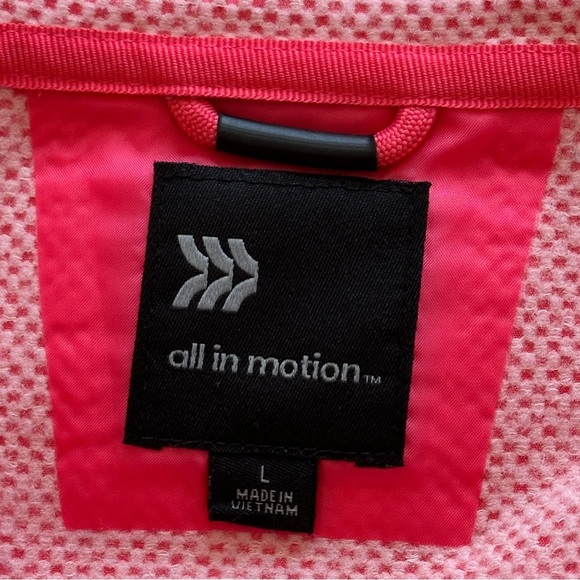 All In Motion Girls Large Sparkling Pink Woven Fleece Hoodie Jacket - Picture 3 of 11